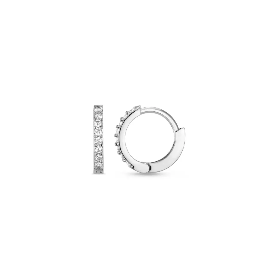 Orelia Pavé Mini Micro Hoop øreringe sølv små