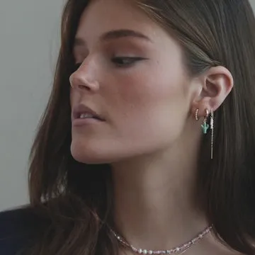 TIMI OF SWEDEN Doris kædeørering pink forgyldt single