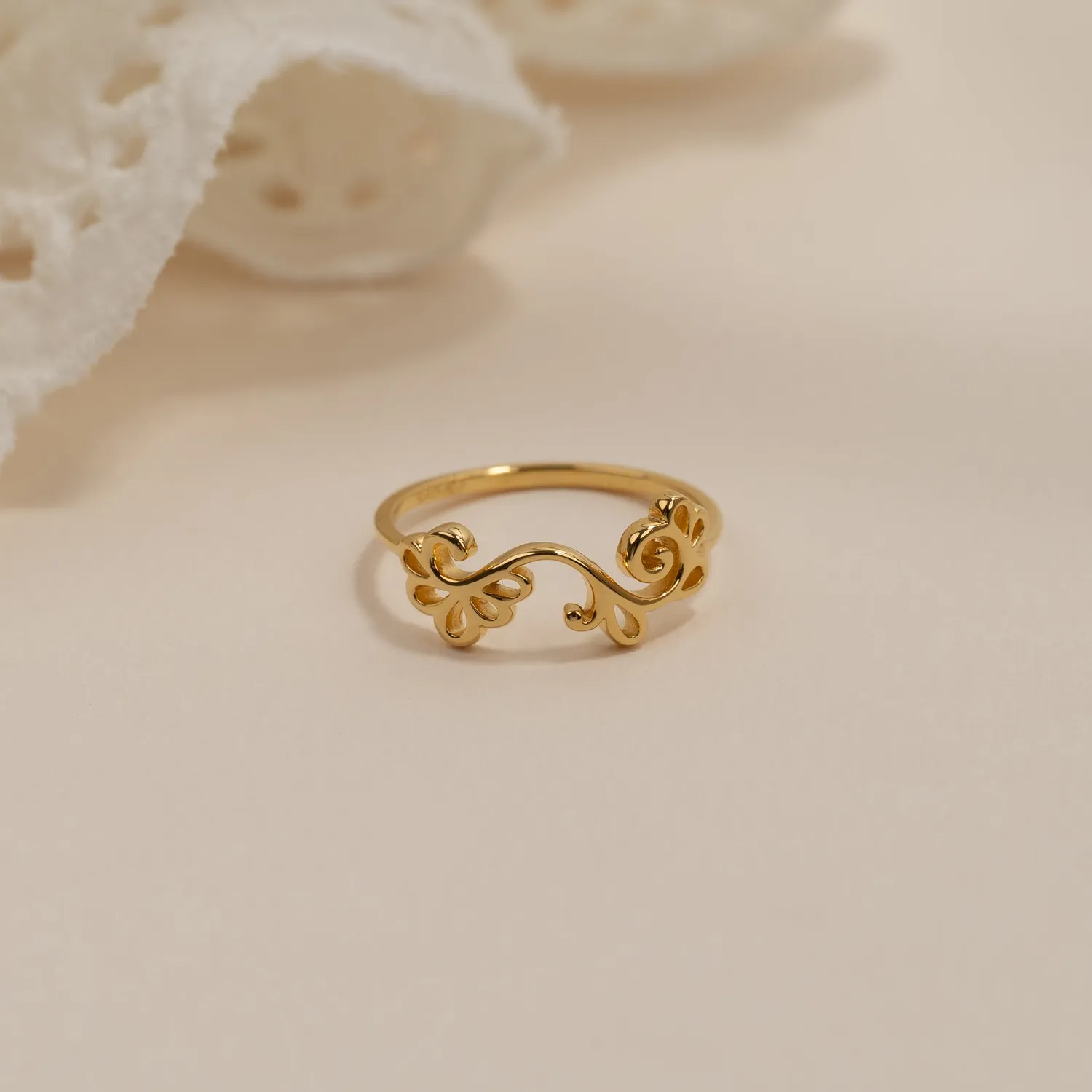 Sisi Copenhagen Solea Golden ring forgyldt sølv