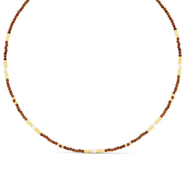 Orelia Fine Sunset Bead & Pearl halskæde guld
