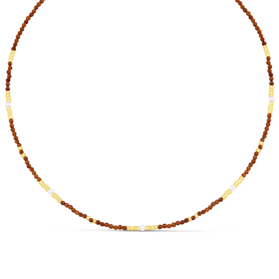 Orelia Fine Sunset Bead & Pearl halskæde guld