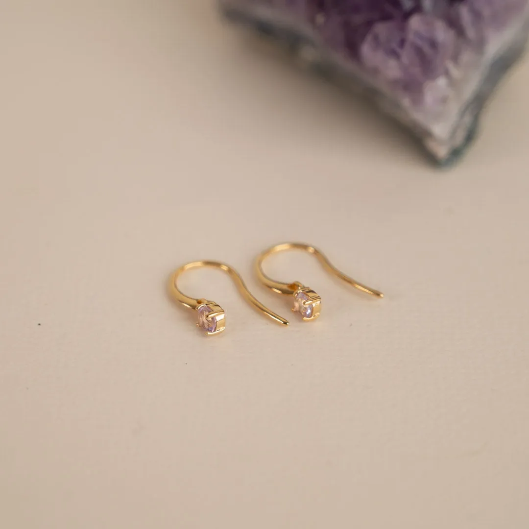 Sisi Copenhagen Gemma Purple Amethyst Golden Hook øreringe forgyldt
