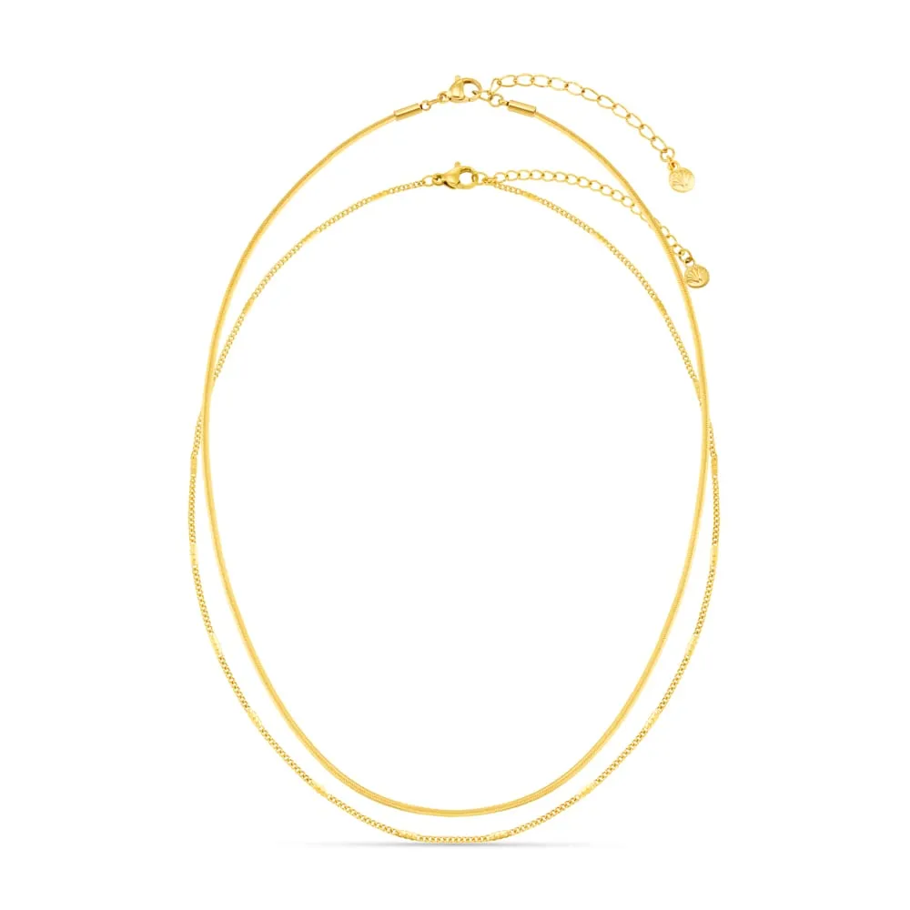 Orelia Fine Layered Snake Chain halskæde forgyldt