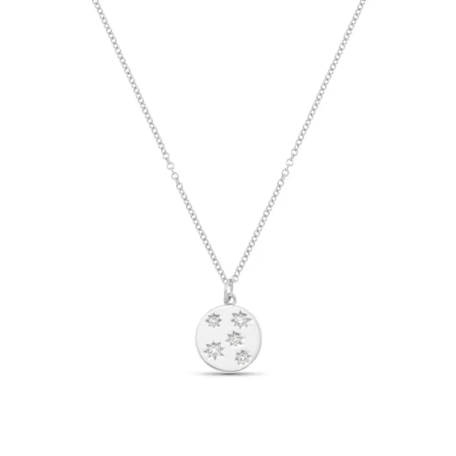 Orelia Crystal Starburst Coin halskæde sølv krystal