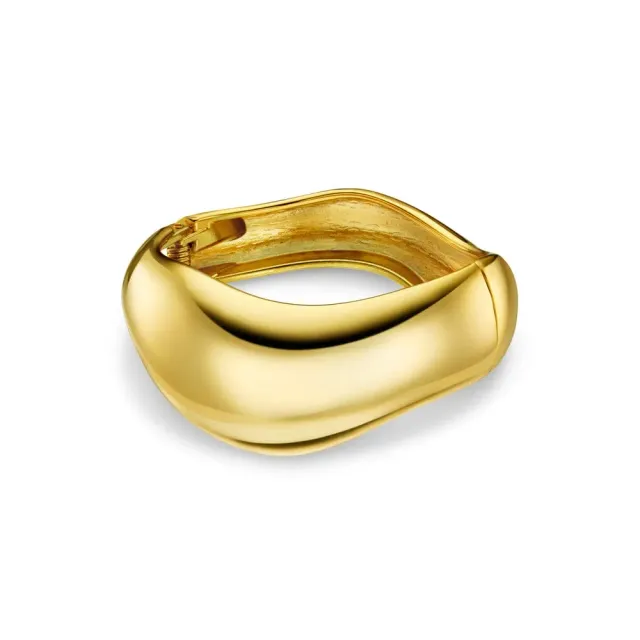 Orelia Statement Wave bangle forgyldt