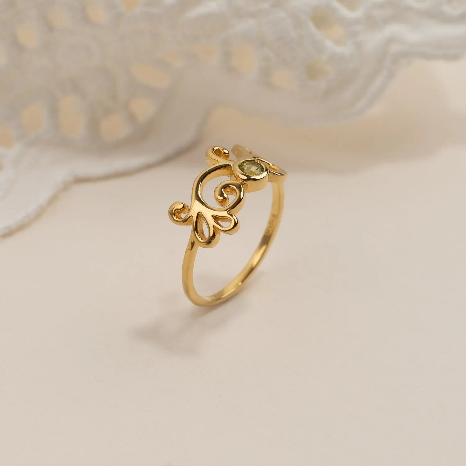 Sisi Copenhagen Solea ring peridot forgyldt str. 52