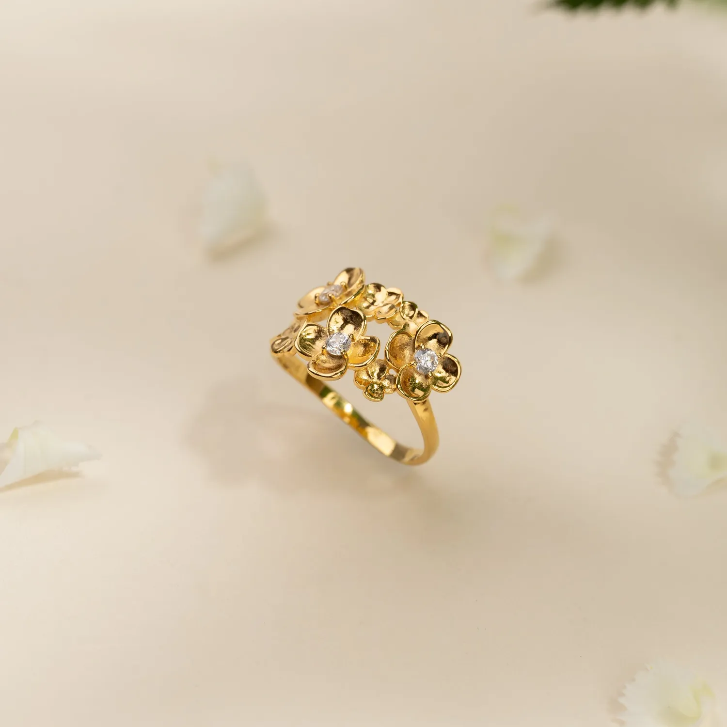 Sisi Copenhagen Flora Crystal Cluster ring forgyldt zirkonia