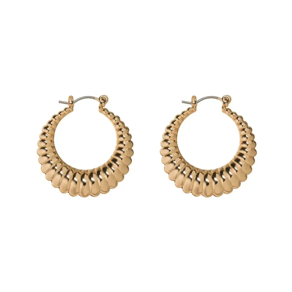 TIMI OF SWEDEN Curvy hoop øreringe bølget design