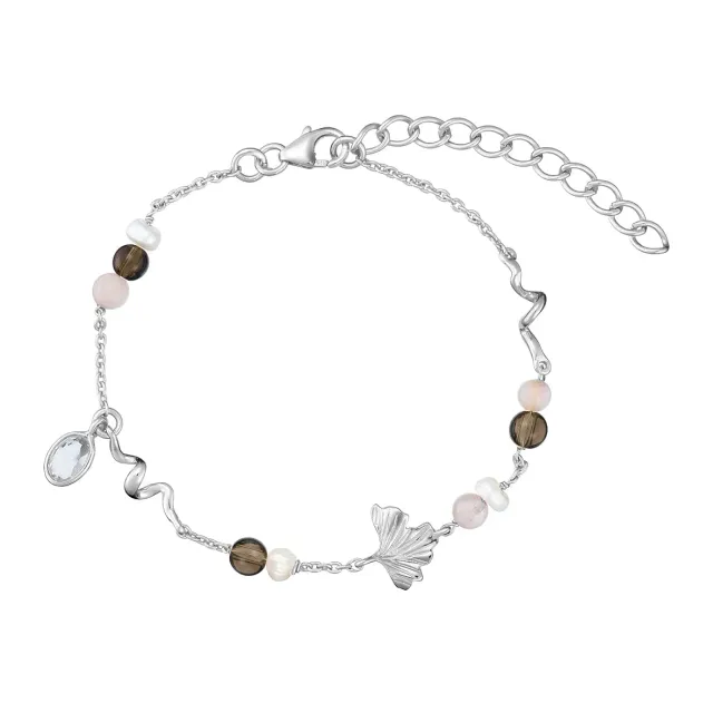 Bykjaergaard Divine armbånd sølv blad ædelsten