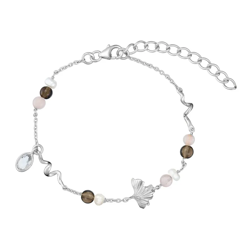 Bykjaergaard Divine armbånd sølv blad ædelsten