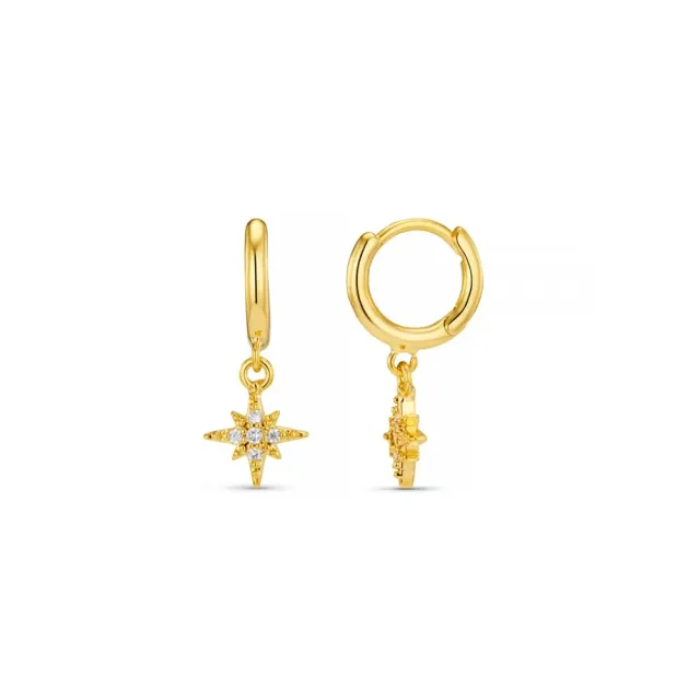 Orelia Pavé Starburst micro hoop øreringe forgyldt guld