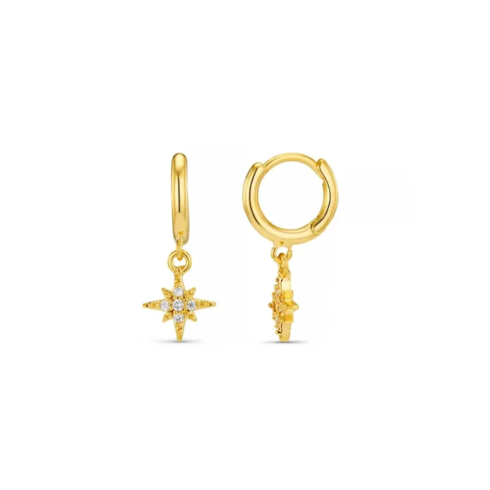 Orelia Pavé Starburst micro hoop øreringe forgyldt guld