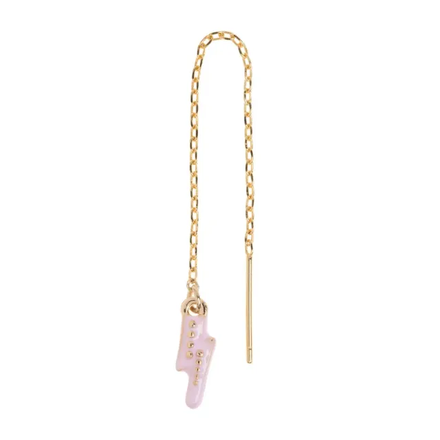 TIMI OF SWEDEN Doris kædeørering guld pink emalje