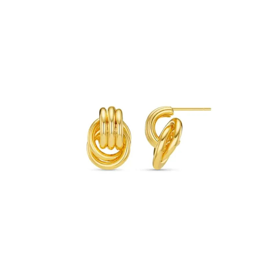 Orelia Mini Polished Interlocking øreringe guld forgyldt