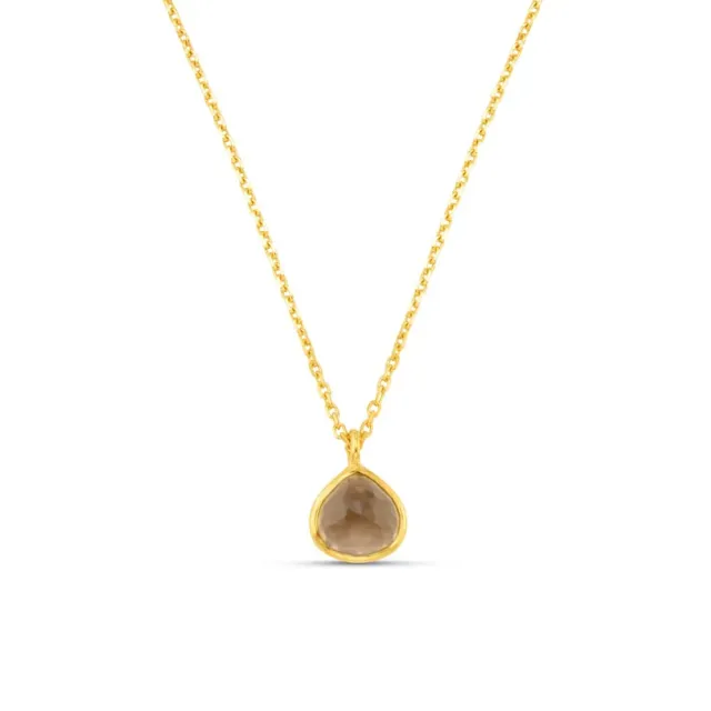 Orelia LUXE Smokey Quartz halskæde 18kt guld sten