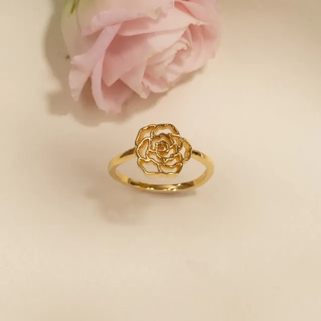 Sisi Copenhagen Rosa ring forgyldt blomst