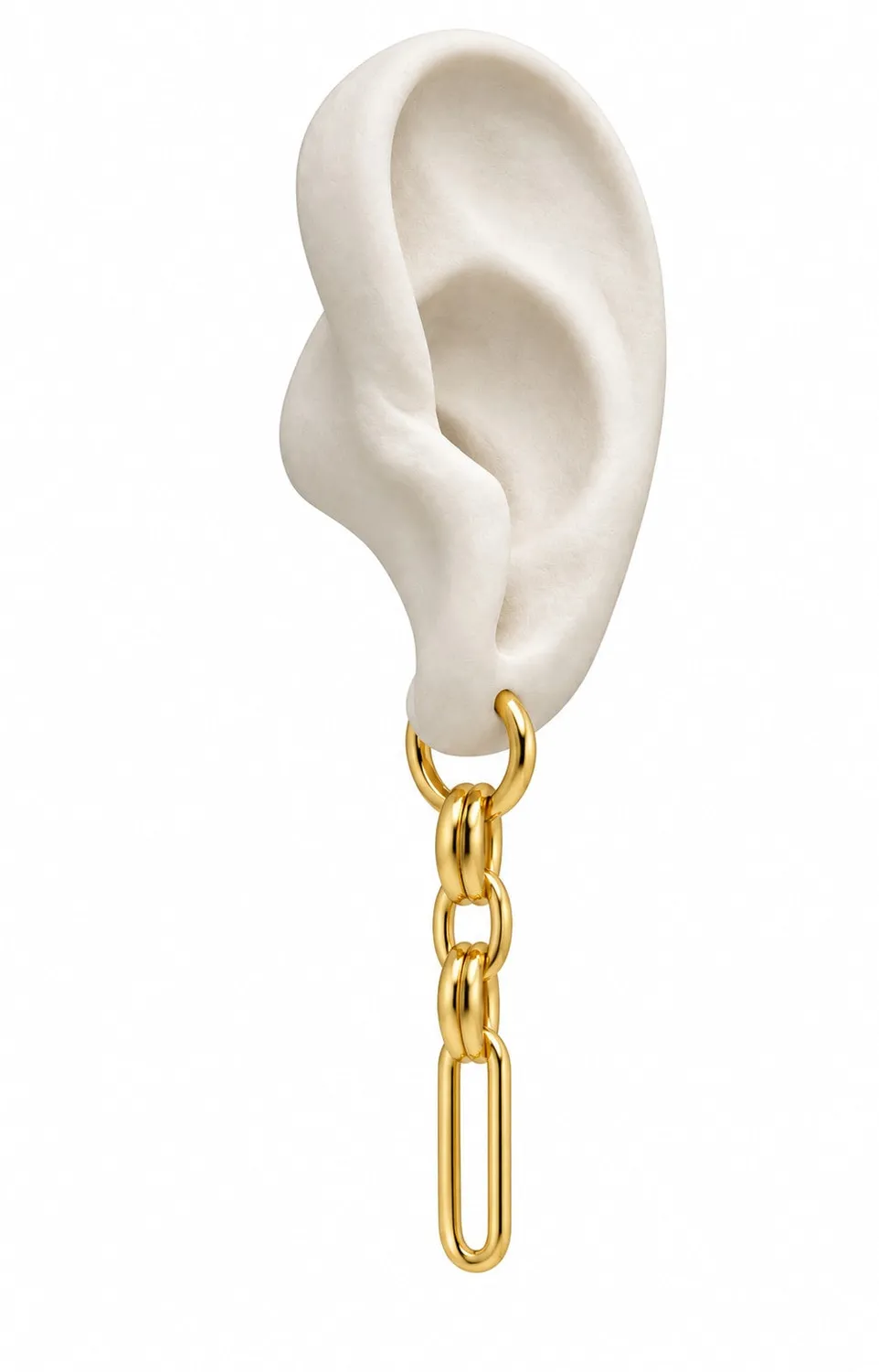 Wos Beata single ørering guld kæde 4,5 cm
