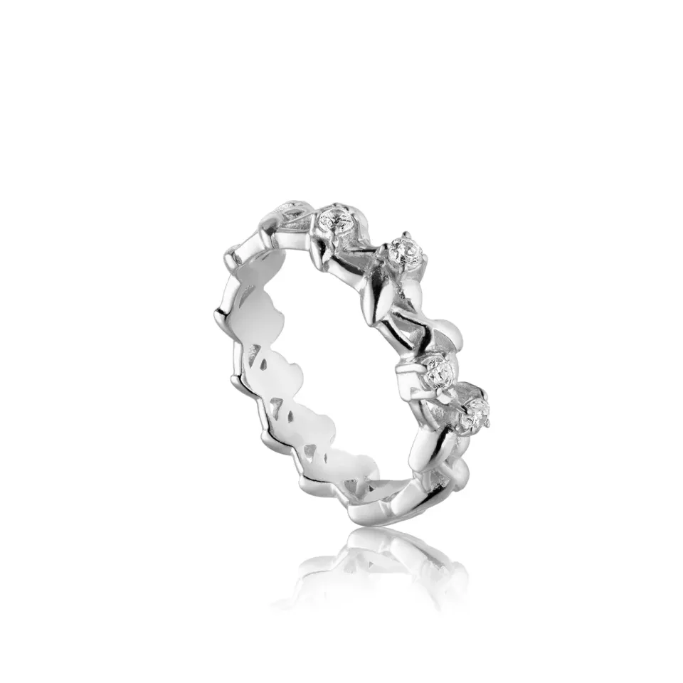 Bykjaergaard Forest ring sølv med zirkonia