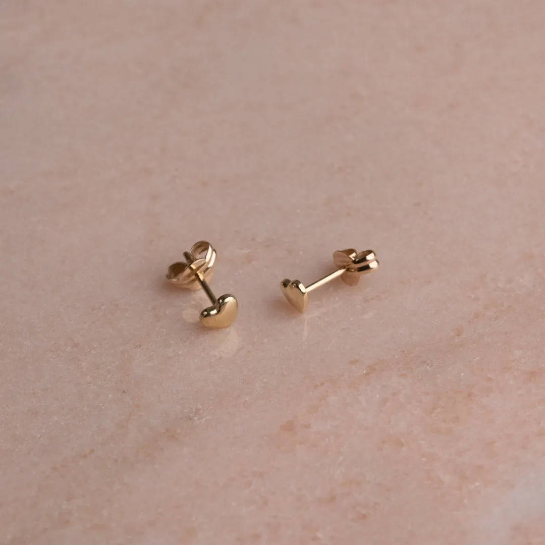 Sisi Copenhagen Heart ørestikker massiv 9kt guld par