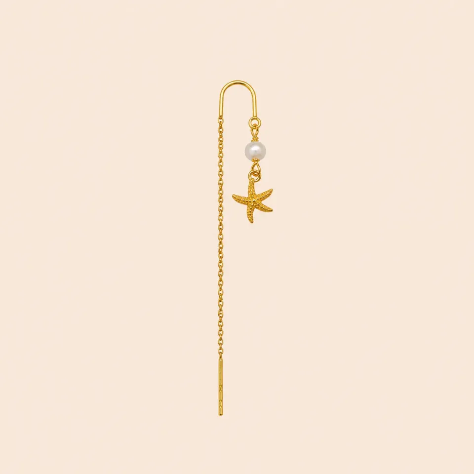 Lulo Jewelry Elvira String øreringe 18K guldbelagt