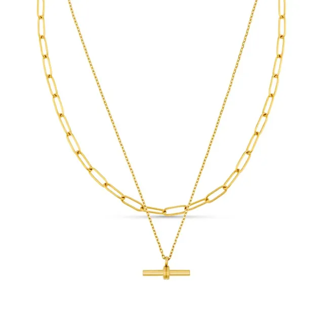 Orelia LUXE Fine T-bar & Chain halskædesæt guld 2-dele