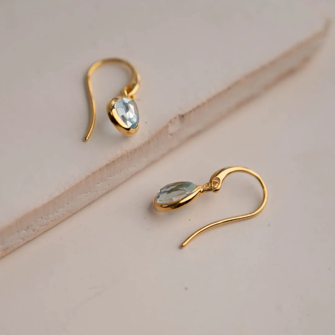 Sisi Copenhagen Lulu Blue Topaz øreringe forgyldt topas