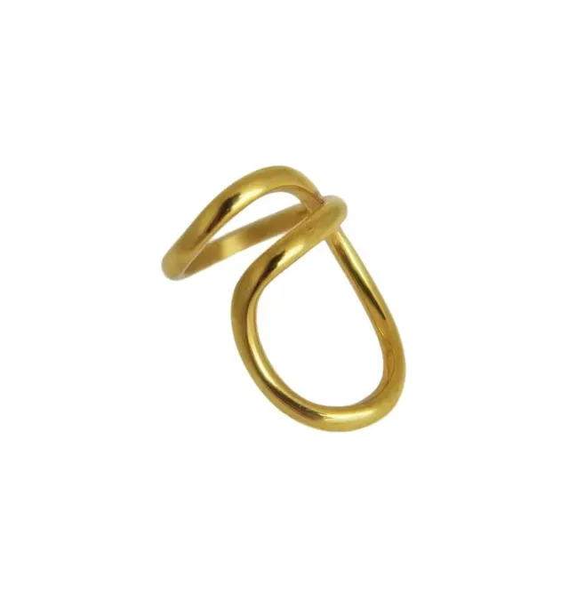 Wos Sonja ring forgyldt stål guld medium
