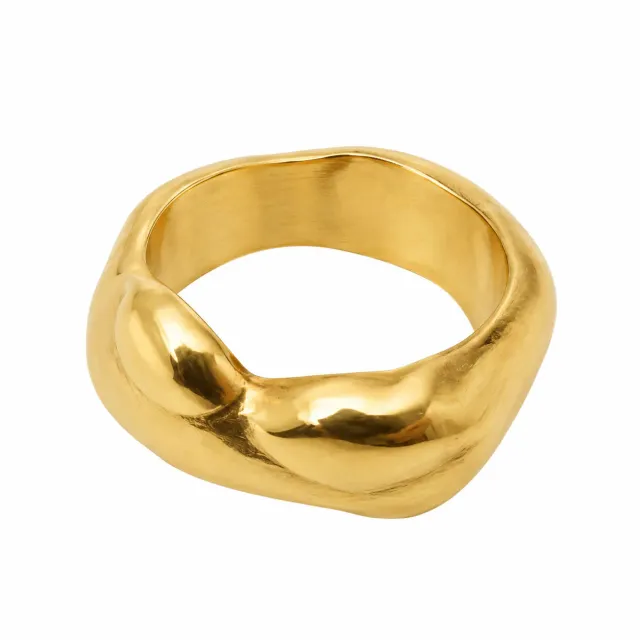 Wos Viggo ring messing guld medium