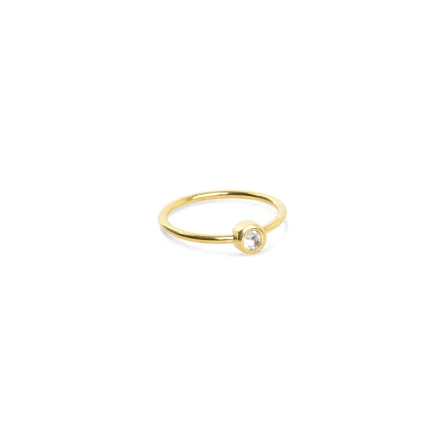 TIMI OF SWEDEN Lovelia krystal ring stål str. 17,5