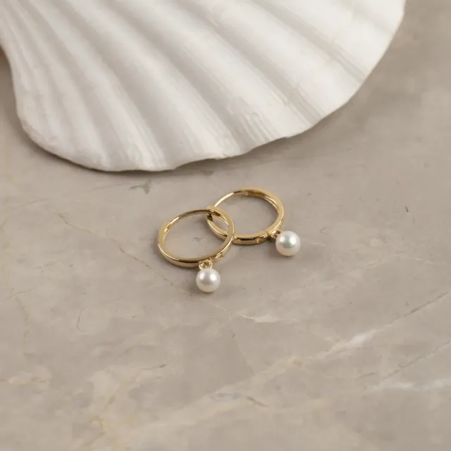 Sisi Copenhagen Enya Pearl creoler massivt guld perle