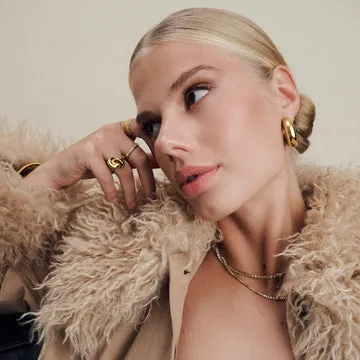 TIMI OF SWEDEN Melina halskæde krystal forgyldt dobbelt