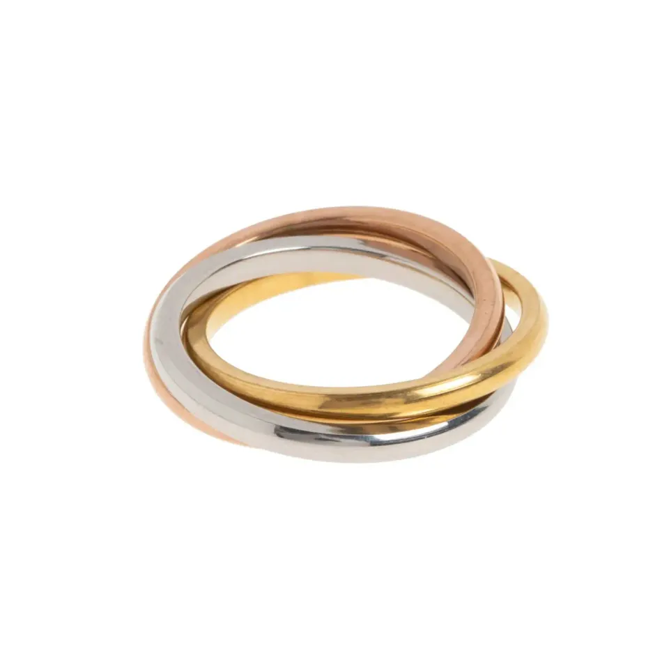 TIMI OF SWEDEN Jules ring tricolor rustfri 14k guld