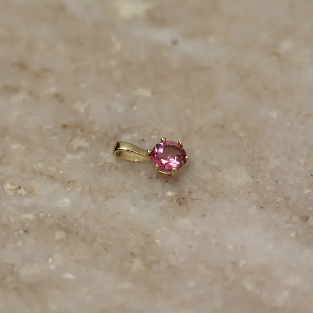 Sisi Copenhagen Soley Pink Topaz vedhæng massivt guld
