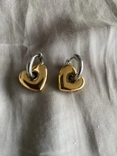 TIMI OF SWEDEN Sadie Heart Hoop øreringe par vandfast stål