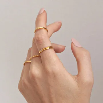 TIMI OF SWEDEN Evi ring krystal guld str. 17 stål