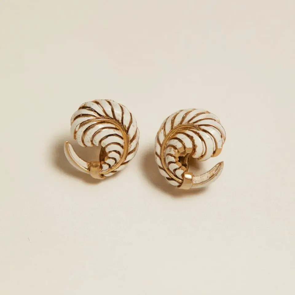 Orelia Vintage White Feather clip-on øreringe