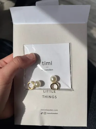 TIMI OF SWEDEN Essie hoop øreringe perle 9 mm guld