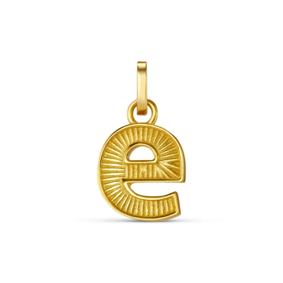 Orelia LUXE E Charm vedhæng guld bogstav E