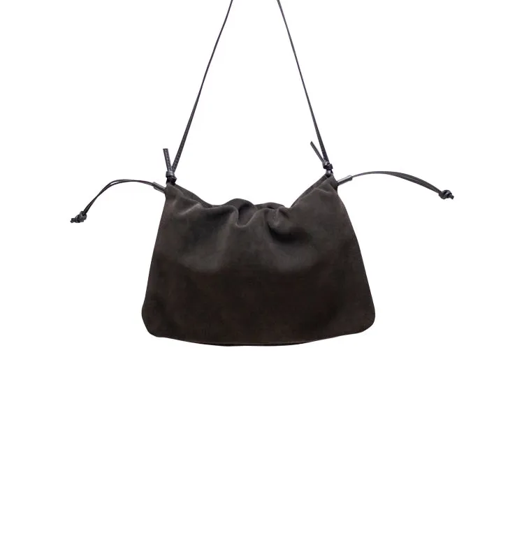 Wos Gia håndtaske brun ruskind 31 cm