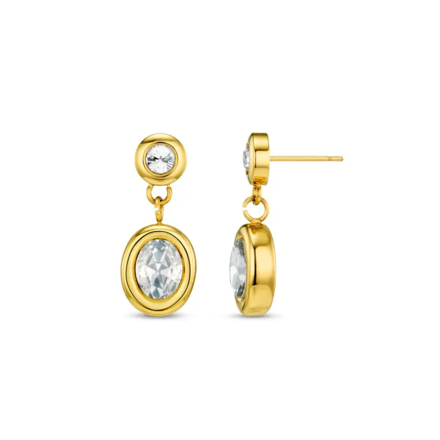 Orelia LUXE Double Crystal Drop øreringe guld krystal