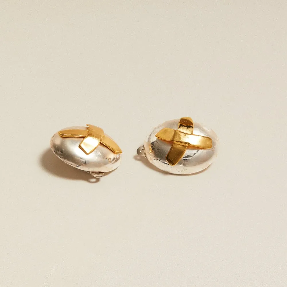 Orelia Vintage Statement Mixed Plate øreringe clip-on