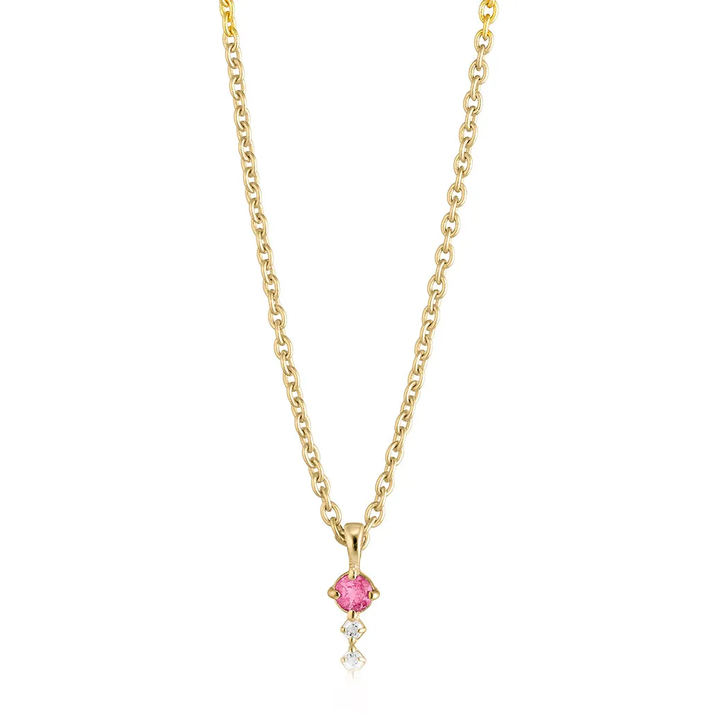 Bykjaergaard Glow halskæde pink turmalin diamant