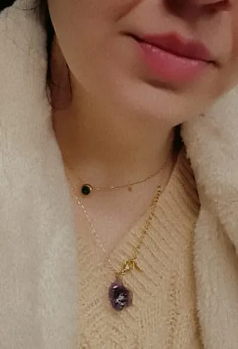 TIMI OF SWEDEN Chakra Krystal halskæde Crown violet