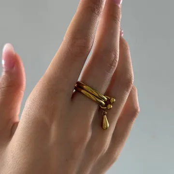 TIMI OF SWEDEN Storm Duo Drop ring rustfrit stål vandtæt
