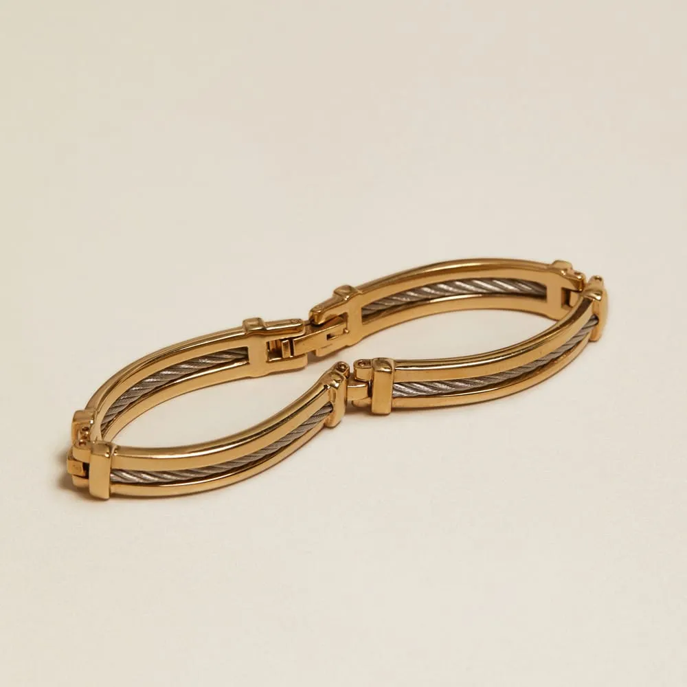 Orelia Vintage Two-Tone Cable Bangle armbånd