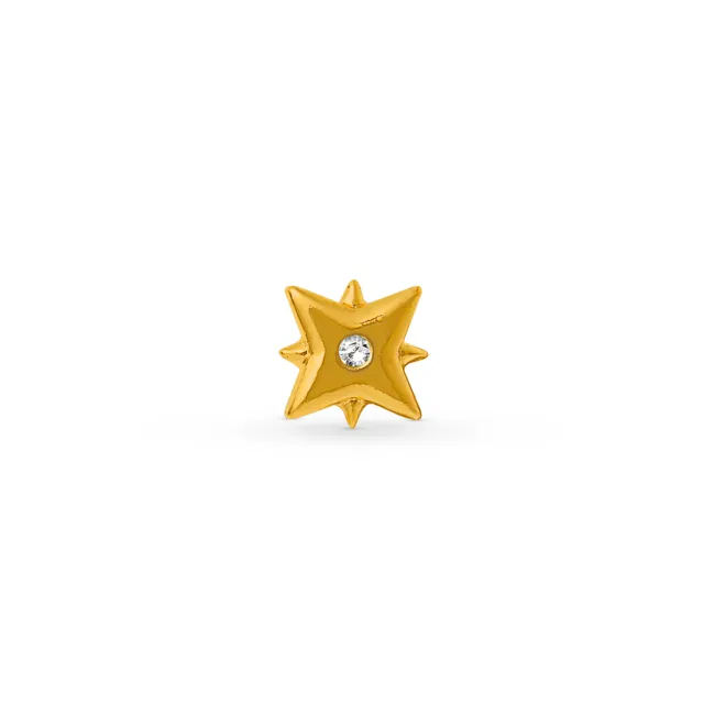 Orelia Metal Starburst Barbell stud ørering forgyldt