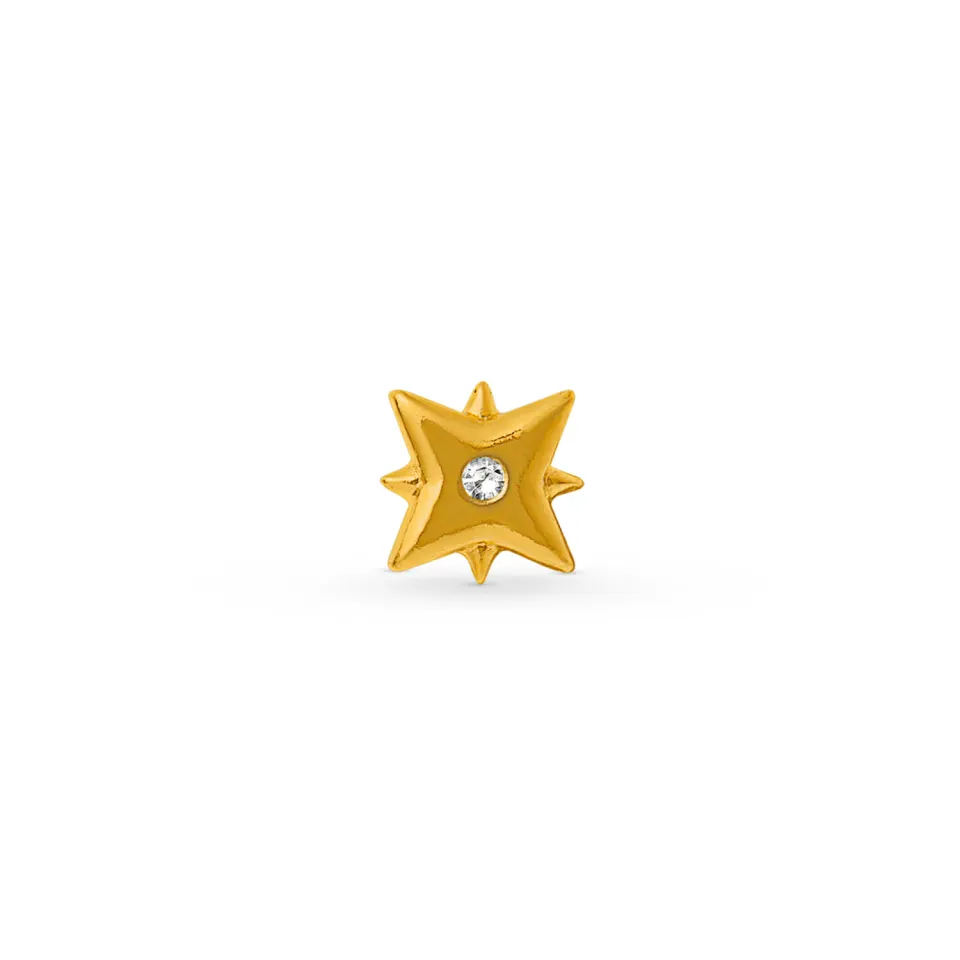 Orelia Metal Starburst Barbell stud ørering forgyldt