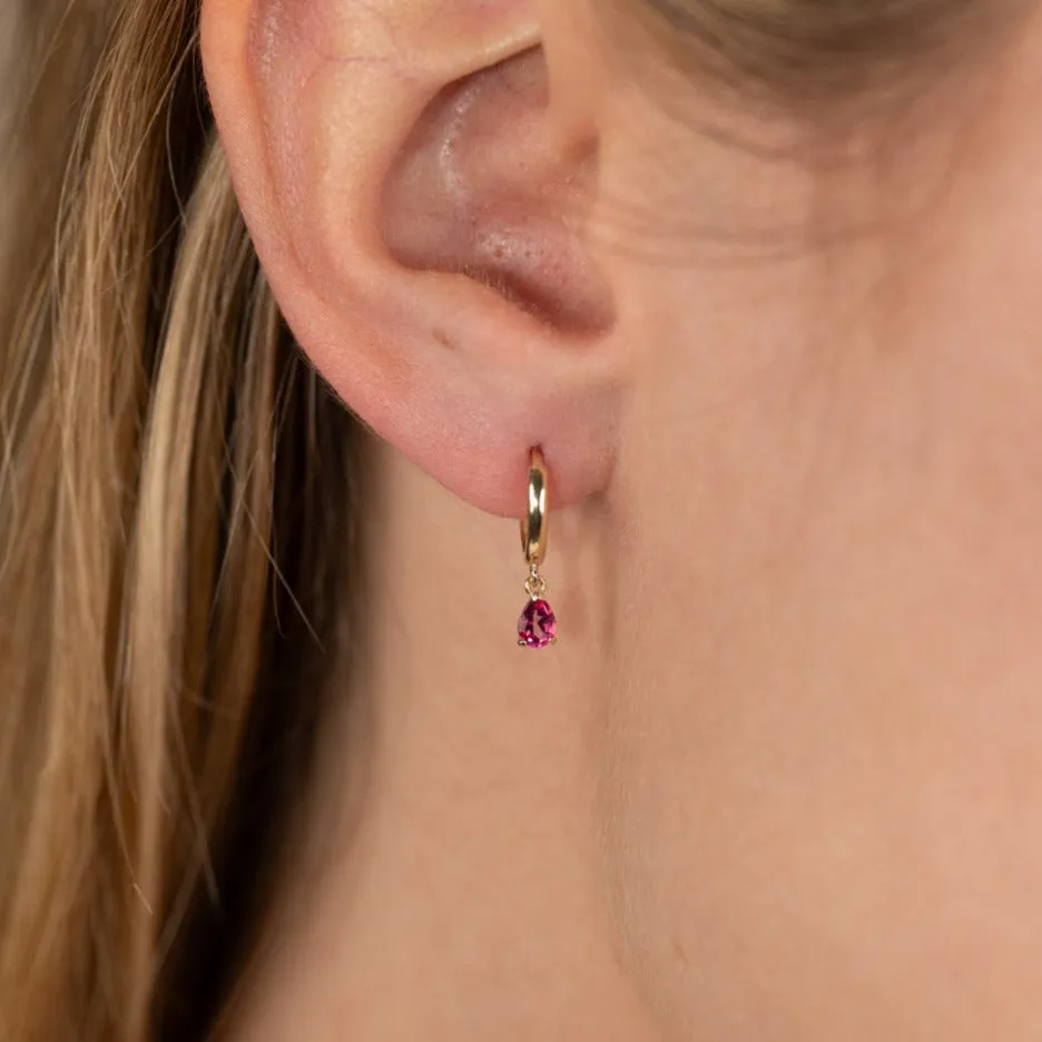 Sisi Copenhagen Paula Pink Topaz øreringe massivt guld 1 par
