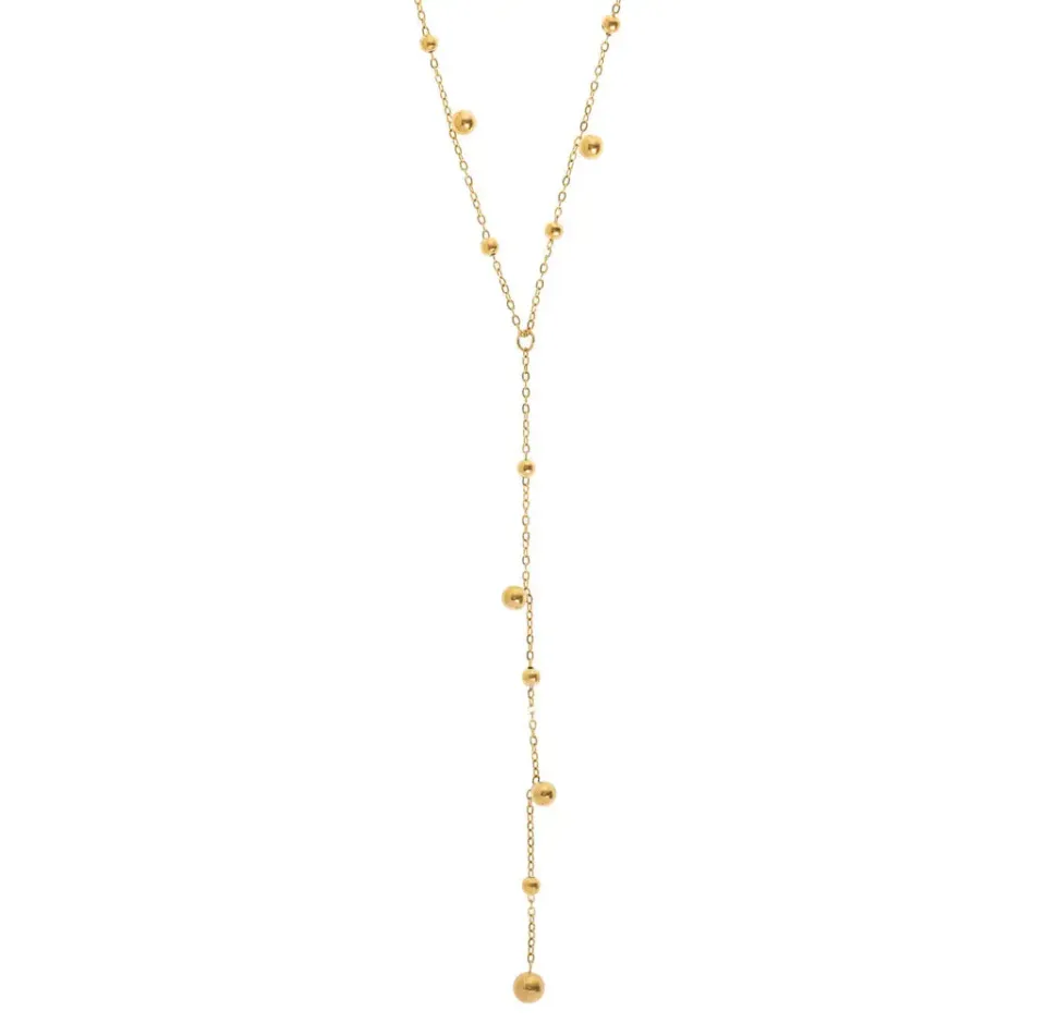 TIMI OF SWEDEN Klara lariat halskæde guld rustfrit stål
