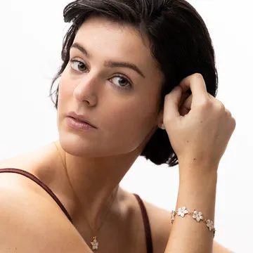 TIMI OF SWEDEN Adeline armbånd lyserød emalje guld